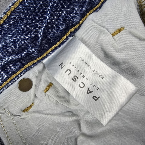 Y2k Mom Jeans Hi Rise Two Tone Womens 26 Color‎ Block Patchwork Button Fly vtg - Picture 9 of 16